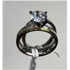 Image 3 : 2. Wedding Solitaire Set, Lab Created, Claw Set, Stainless Steel Band, Size 5.5
