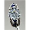 Image 1 : 11. Blue Sapphire, Lab Created, Claw Set, S925 Overlay, Size 7.25