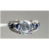 Image 3 : 11. Blue Sapphire, Lab Created, Claw Set, S925 Overlay, Size 7.25