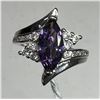 Image 1 : 13. Amethyst, Lab Created, Claw Set, S925 Overlay. Size 7