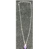 Image 2 : 16. Amethyst, Lab Created, Claw Set Necklace