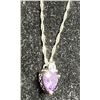 Image 4 : 16. Amethyst, Lab Created, Claw Set Necklace