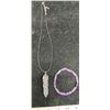 Image 2 : 18. Large Natural Amethyst pendant necklace + bracelet