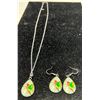 Image 1 : 27. Resin set of Hummingbird Earrings and Necklace