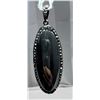 Image 2 : 39. Black Large Hematite Stone Pendant + Earrings