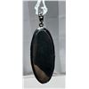 Image 3 : 39. Black Large Hematite Stone Pendant + Earrings