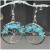 Image 3 : 41. Tree of Life Aqua Marine Earrings + Multi Gemstone Tree of Life Pendant