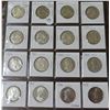 Image 1 : Complete set of 16 Canadian Elizabeth Silver 50 Cents. Includes 1953 NSF Small Date, 1953 SF Large D