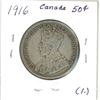 Image 2 : 1916 Canadian silver 50 cent coin (1.)