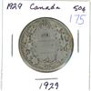 Image 1 : 1929 Canadian silver 50 cent coin