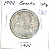 Image 1 : 1944 Canadian silver 50 cent coin