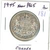 Image 1 : 1945 Canadian silver 50 cent coin - Near Date ptd 5