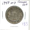 Image 1 : 1947 St7 Canadian silver 50 cent coin