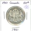 Image 1 : 1951 Canadian silver 50 cent coin