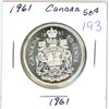Image 1 : 1961 Canadian silver 50 cent coin