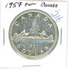 Image 1 : 1957 Canadian "FWL" silver dollar