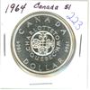 Image 1 : 1964 Canadian "Charlotte town" silver dollar