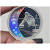 Image 2 : 2007 Canadian sterling silver holographic, 25 dollar coin - Vancouver Olympic, curling coin - in cas