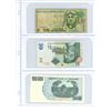 Image 1 : Lot of 3 bills - 2001 Peru, 10 Rand South African, 100,000 dollars 2006 Zimbabwe