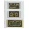 Image 1 : Lot of 3 - 1900 & 1923 Dominion of Canada shin plasters & 1937 Bank of Canada 1 dollar bill, Gordon/