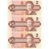 Image 2 : Lot of 3 consecutive 1986 Canadian bird series 2 dollar bills - Thiessen/Crow - CBC 4043648-50