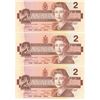 Image 2 : Lot of 3 consecutive 1986 Canadian bird series 2 dollar bills - Thiessen/Crow - CBC 4043648-50