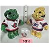 Image 1 : 2  4?2" Dinosaurs figures/ Ottawa+ Winnipeg mini NHL jerseys Mini 1?2" Ottawa ceramic NHL souvenir c