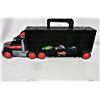 Image 3 : Plastic DT57 semi trailer toy car carry case + 4 vintage hot wheels, 1:64 toy cars loose