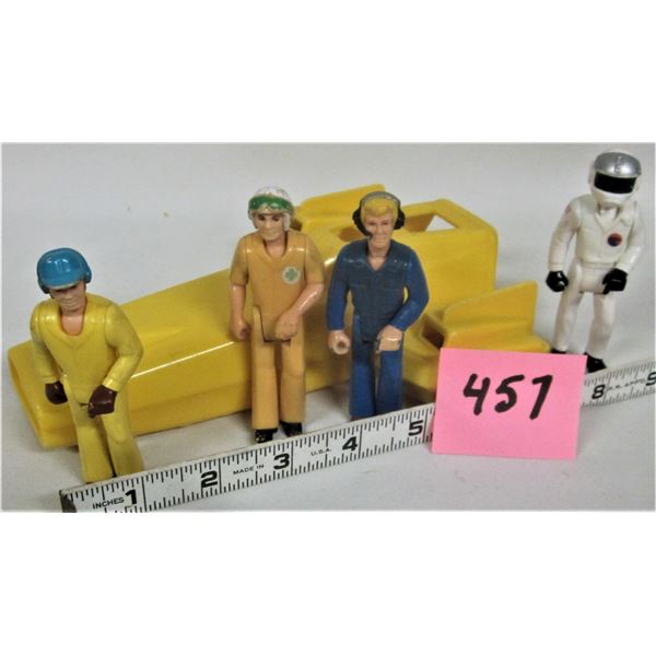 Vintage 1980 fisher price adventure people #359 land speed racer 4 mini figures