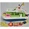 Image 1 : 1972 fisher price # 985 play family houseboat/4 original little people