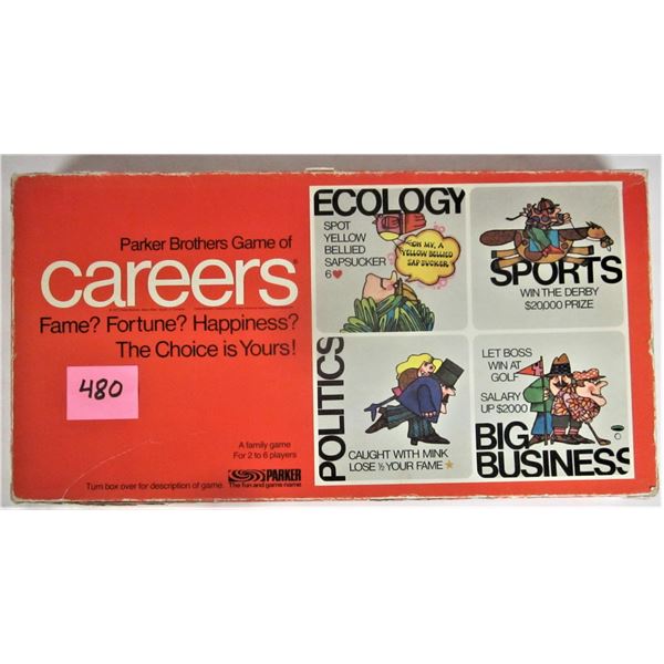 Vintage 1971 parker bros careers family board game