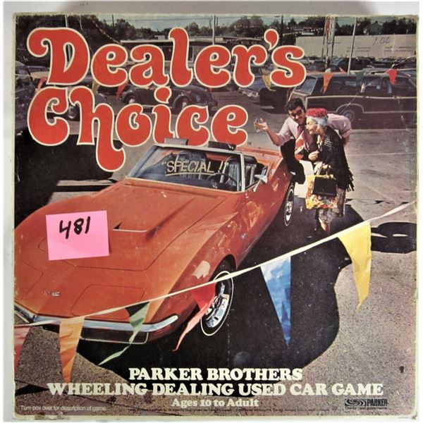 vintage 1972 parker bros dealers choice used car family game