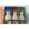 Image 2 : Six vintage tree ornaments - Snowmen and Trees