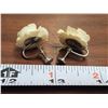 Image 3 : Pair of screw-back Ivory earrings.