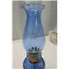 Image 2 : Blue glass oil lamp