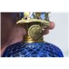 Image 4 : Blue glass oil lamp
