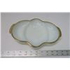 Image 1 : Fire King milkglass divided server - Gold trim
