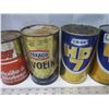 Image 3 : 5 vintage oil tins - Co-op HD7 and Texaco - 1 Co-op tin full & sealed
