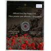 Image 1 : Canadian official first day of poppy coin, July 15, 2004