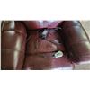 Image 2 : Burgundy leather powered recliner arm chair - untested