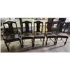 Image 1 : Set of 5, matching wooden table chairs - 1 head chair, with arms