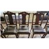 Image 3 : Set of 5, matching wooden table chairs - 1 head chair, with arms