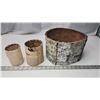 Image 4 : 3 Birch bark baskets/containers - assorted sizes