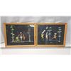 Image 1 : Pair of framed African art - 10 3/4" x 13.5" - writing states its from Nigeria