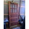 Image 1 : Wood Door with glass and closer 35.25" x 83 3/4"