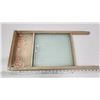 Image 1 : "Crystal Globe" vintage glass and wood washboard - 24"H x 12"W