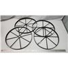 Image 1 : 4 Vintage small iron wagon wheels