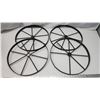 Image 3 : 4 Vintage small iron wagon wheels