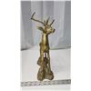 Image 3 : Heavy brass deer ornament - 15.5"H x 10"long x 6"W