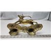 Image 6 : Heavy brass deer ornament - 15.5"H x 10"long x 6"W